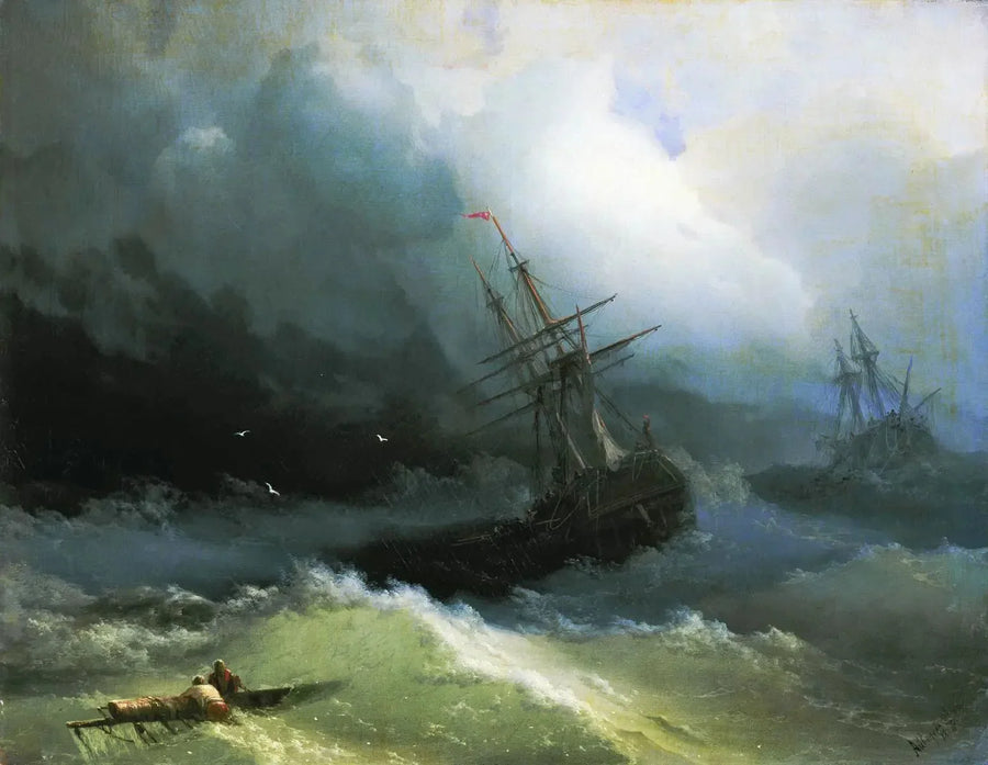 Navi sul mare in tempesta - Ivan Aïvazovski