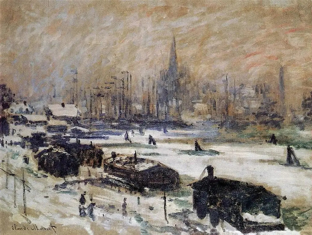 Reproduction du tableau « Neige à Amsterdam - Claude Monet » par Alpha Reproduction en peinture à l’huile