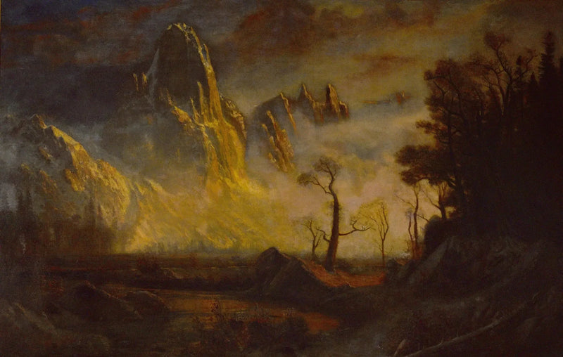 Neve precoce nella valle di Yosemite, Sentinel Rock - Albert Bierstadt