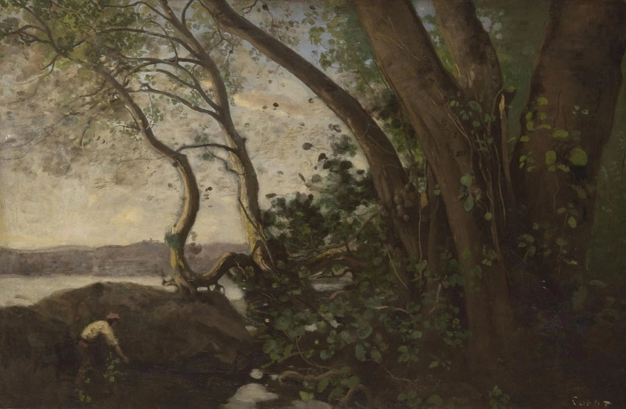 Nemi, le sponde del lago - Jean-Baptiste Camille Corot