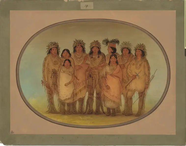 Neuf Indiens Ojibbeway à Londres - George Catlin - Alpha Reproduction
