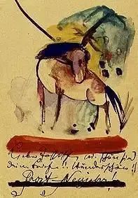 Neujahrskarte - Franz Marc image 1 reproduction de peinture à l’huile