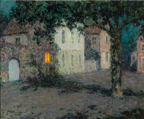 Notturno al chiaro di luna a Cherbourg - Henri Le Sidaner