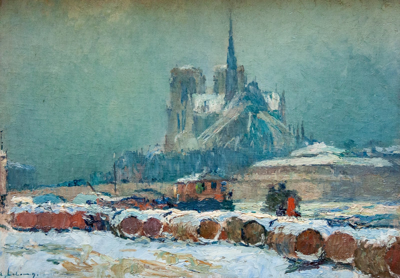 Notre-Dame de Paris sotto la neve - Albert Lebourg