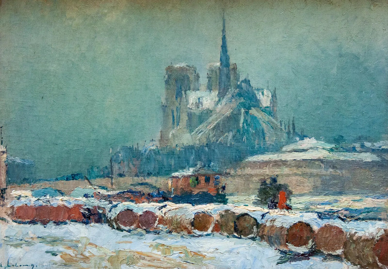 Notre-Dame de Paris sotto la neve - Albert Lebourg