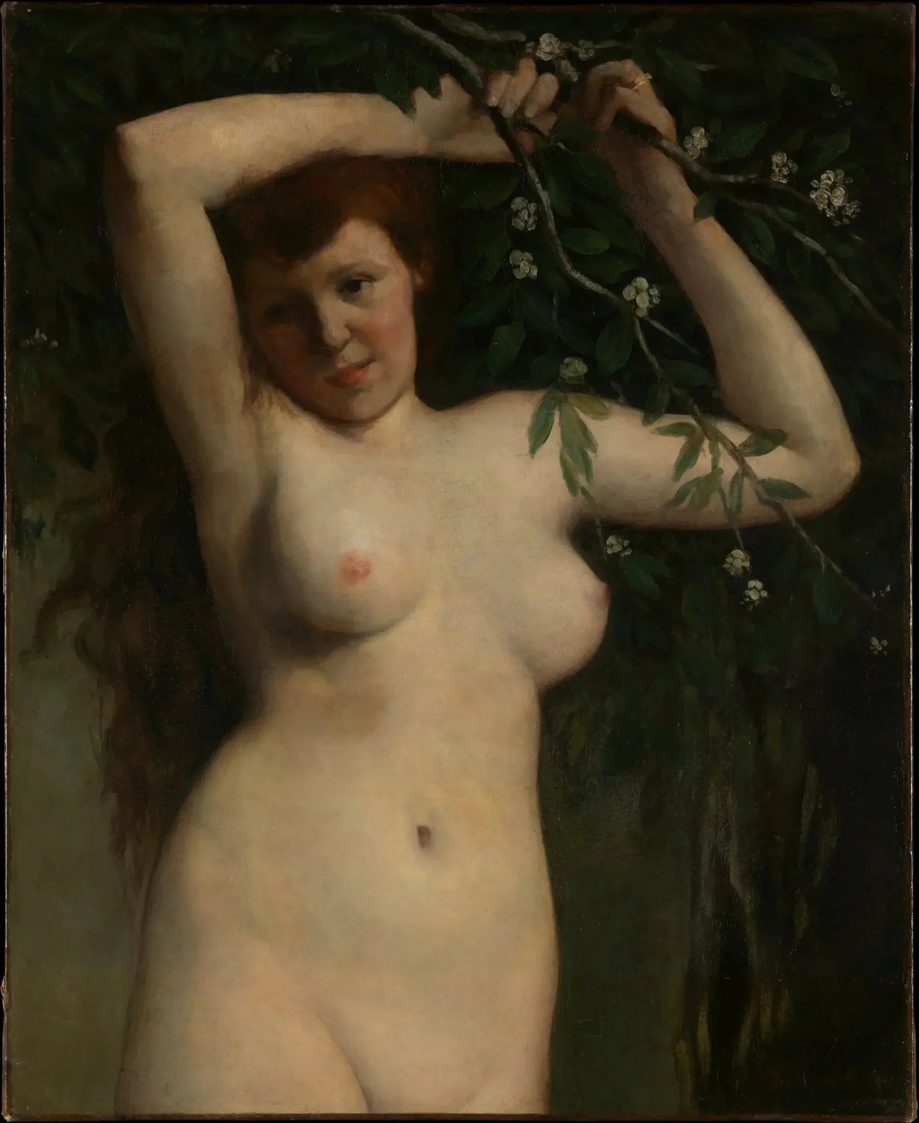 Nu à la branche fleurie - Gustave Courbet image 1 tableau peint à l’huile sur toile