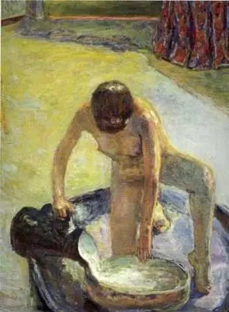 Nu accroupi au tub - Pierre Bonnard image 1 tableau peint à l’huile sur toile