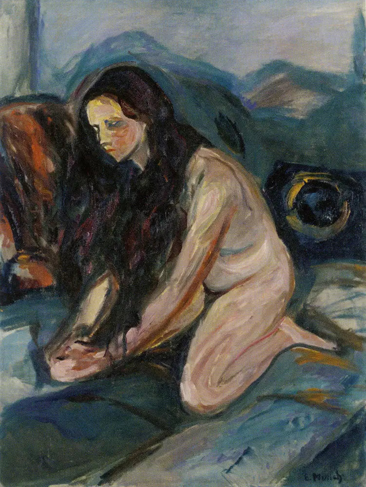 Reproduction du tableau « Nu agenouillé - Edvard Munch » par Alpha Reproduction en peinture à l’huile
