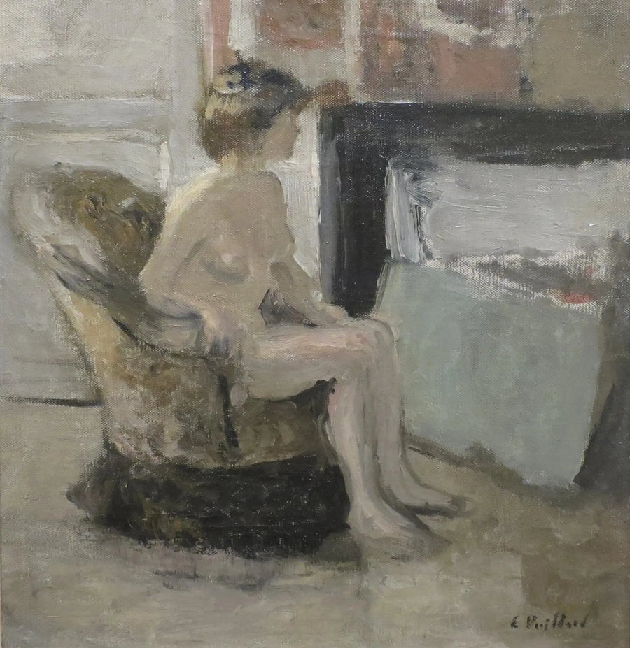 Nu seduto davanti a un camino - Édouard Vuillard