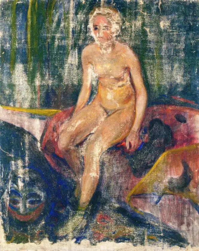 Nu seduto e Maschera grottesca - Edvard Munch