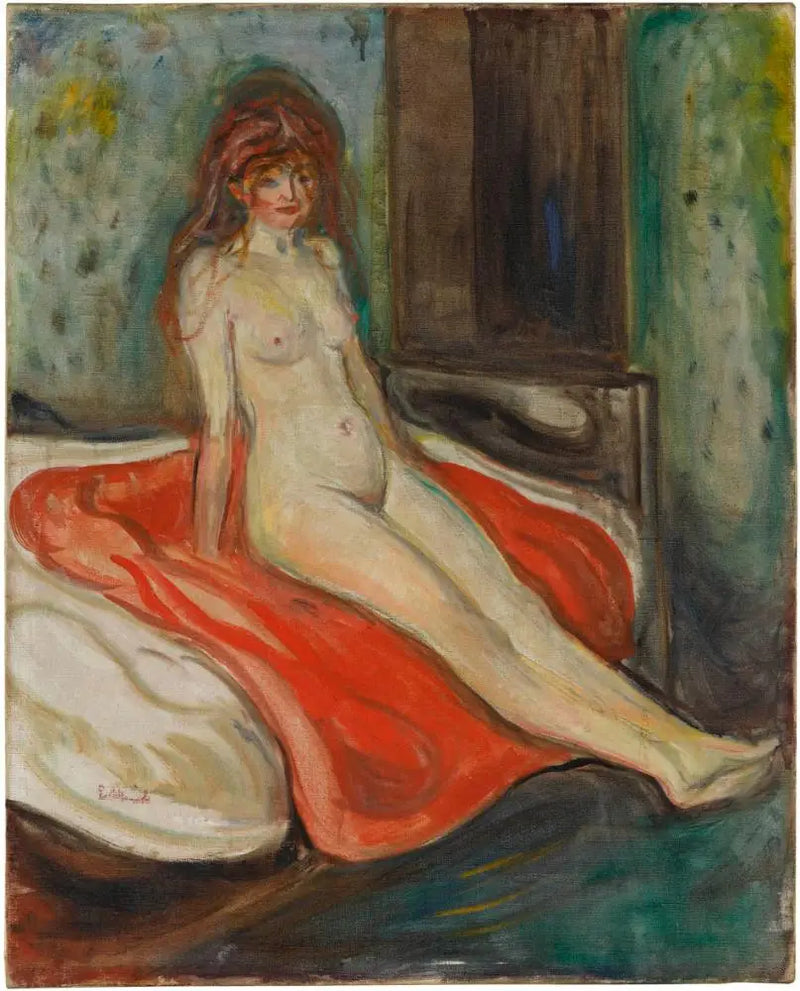 Nu seduto sul letto - Edvard Munch