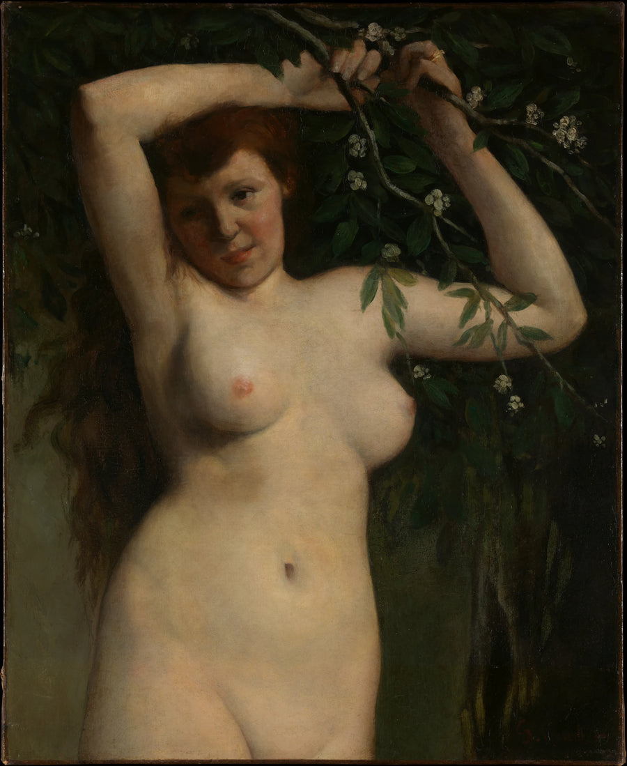 Nu avec une branche fleurie - Gustave Courbet