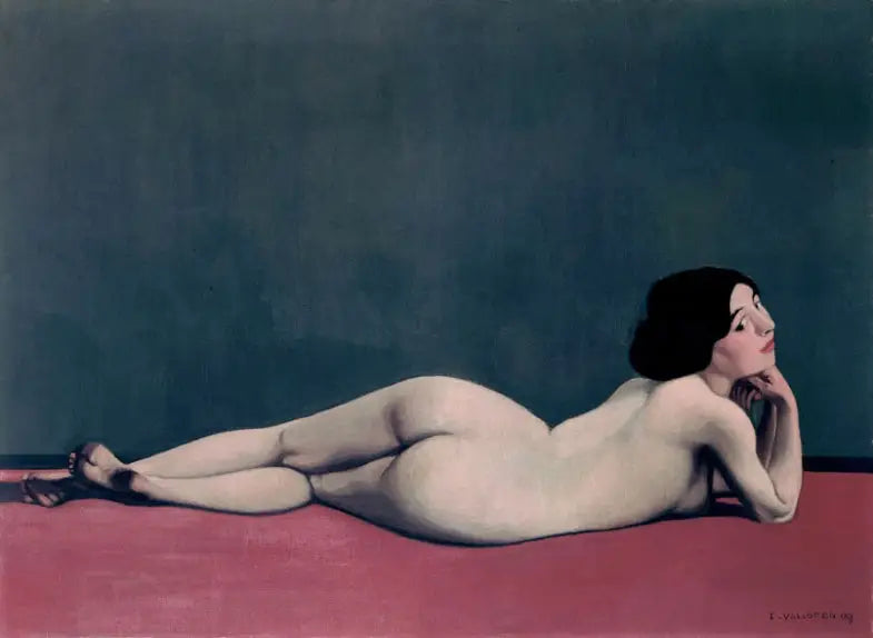 Nu sdraiato su un tappeto rosso - Félix Vallotton