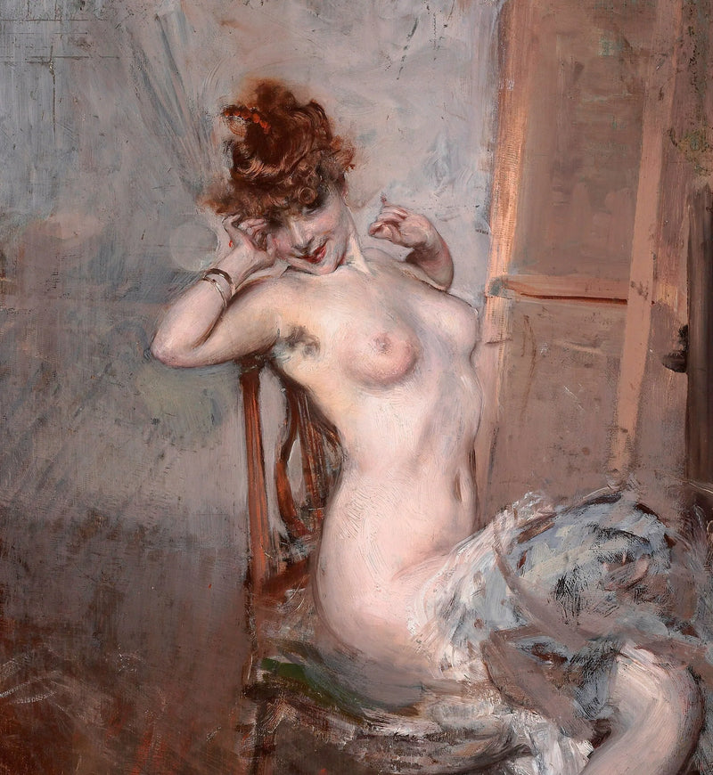 Nu de giovane donna seduta - Giovanni Boldini