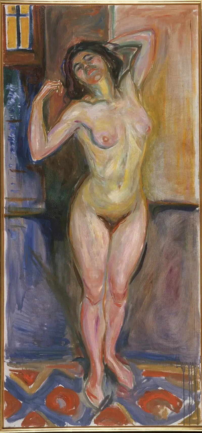 Nu in piedi con le mani dietro la testa - Edvard Munch