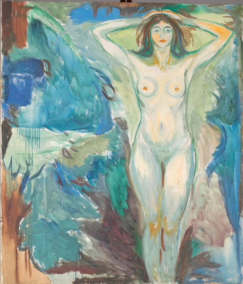 Nu in piedi su uno sfondo blu - Edvard Munch
