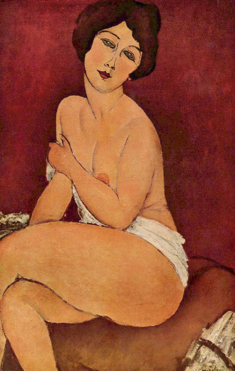 Nudo femminile seduto su un divano - Amedeo Modigliani