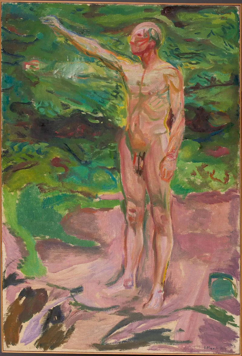 Uomo nudo nei boschi - Edvard Munch