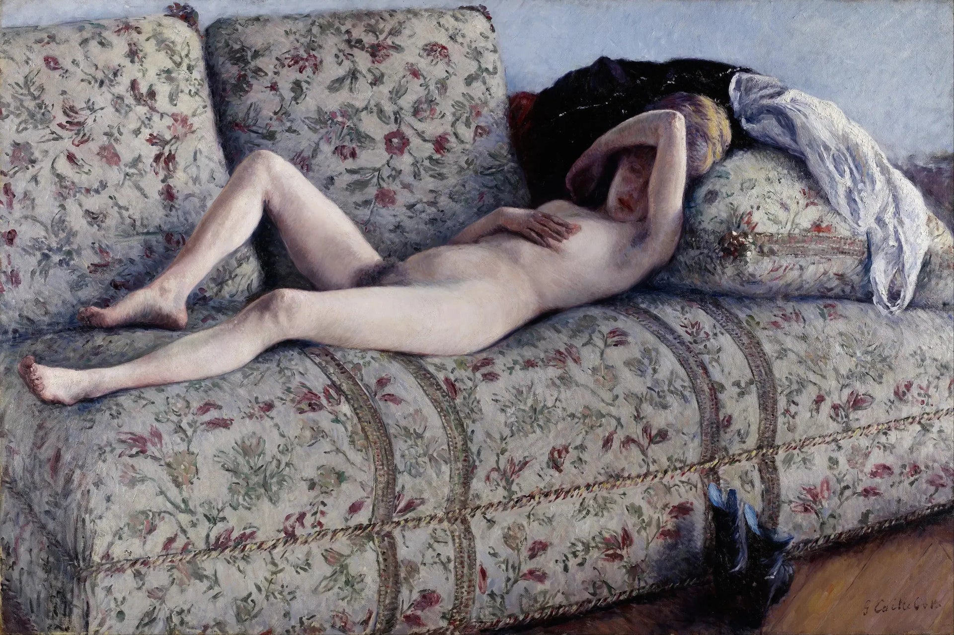 Nu sur un canapé - Gustave Caillebotte image 1 copie de tableau peinte à la main