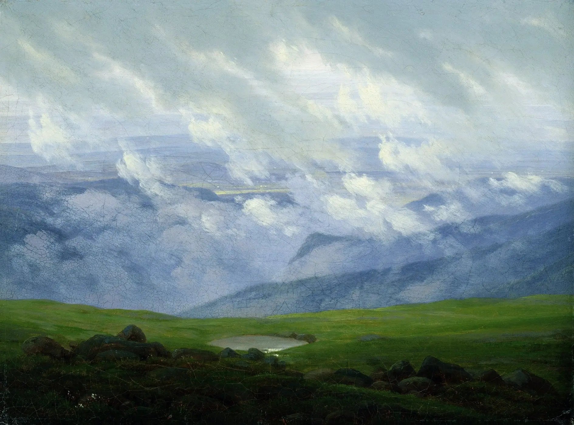 Reproduction du tableau « Nuages en mouvement - Caspar David Friedrich » par Alpha Reproduction en peinture à l’huile