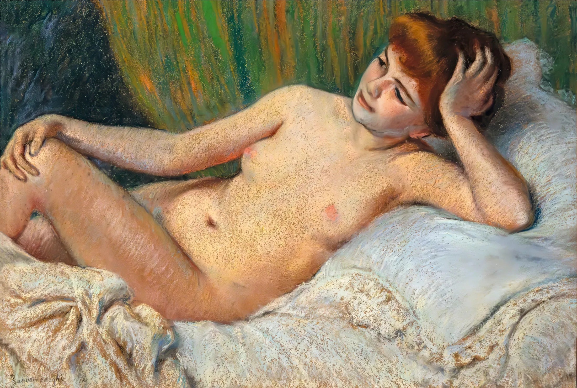 Nudo coricato - Federico Zandomeneghi image 1 copie peinte à la main à l’huile