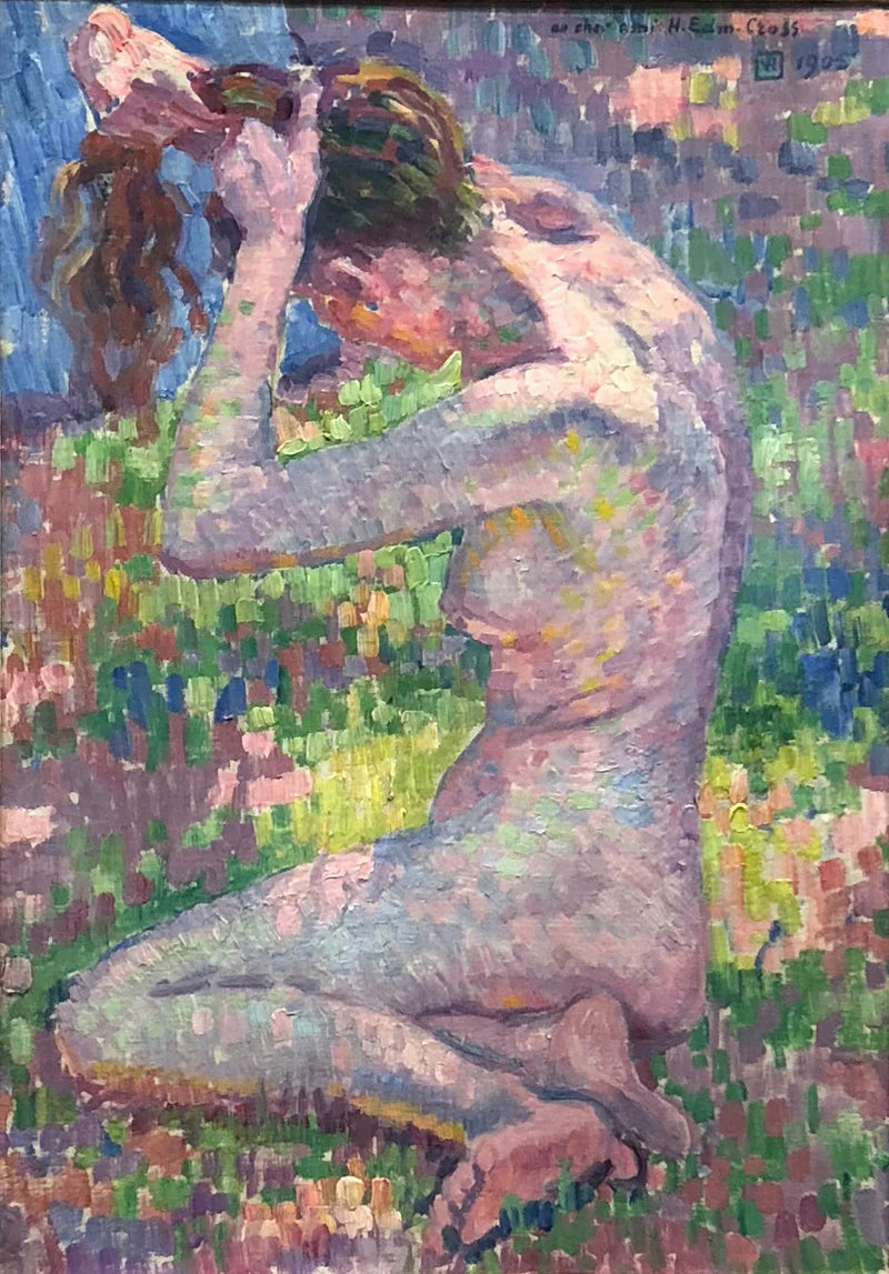seduto nudo - The��o van Rysselberghe