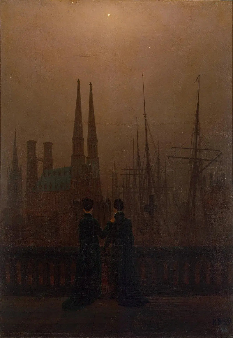 Notte al porto - Caspar David Friedrich