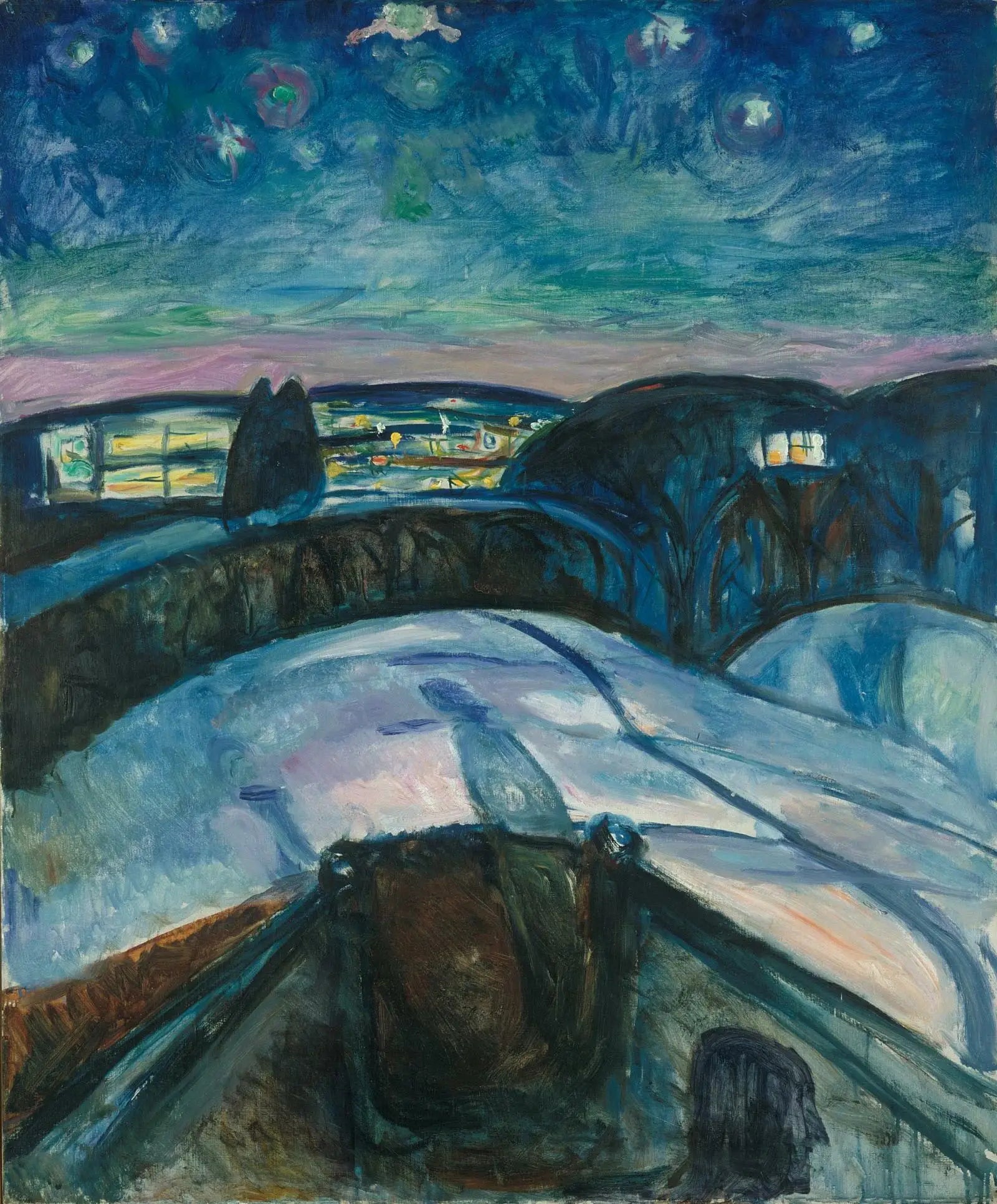 Reproduction du tableau « Nuit étoilée - Edvard Munch » par Alpha Reproduction en peinture à l’huile