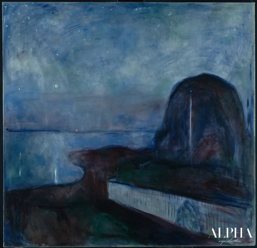 Nuit étoilée - Edvard Munch - Reproductions de tableaux et peintures haut de gamme