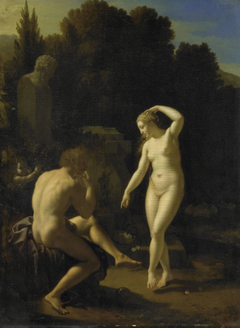Une nymphe dansant sur la flûte d'un berger - Adriaen van der Werff