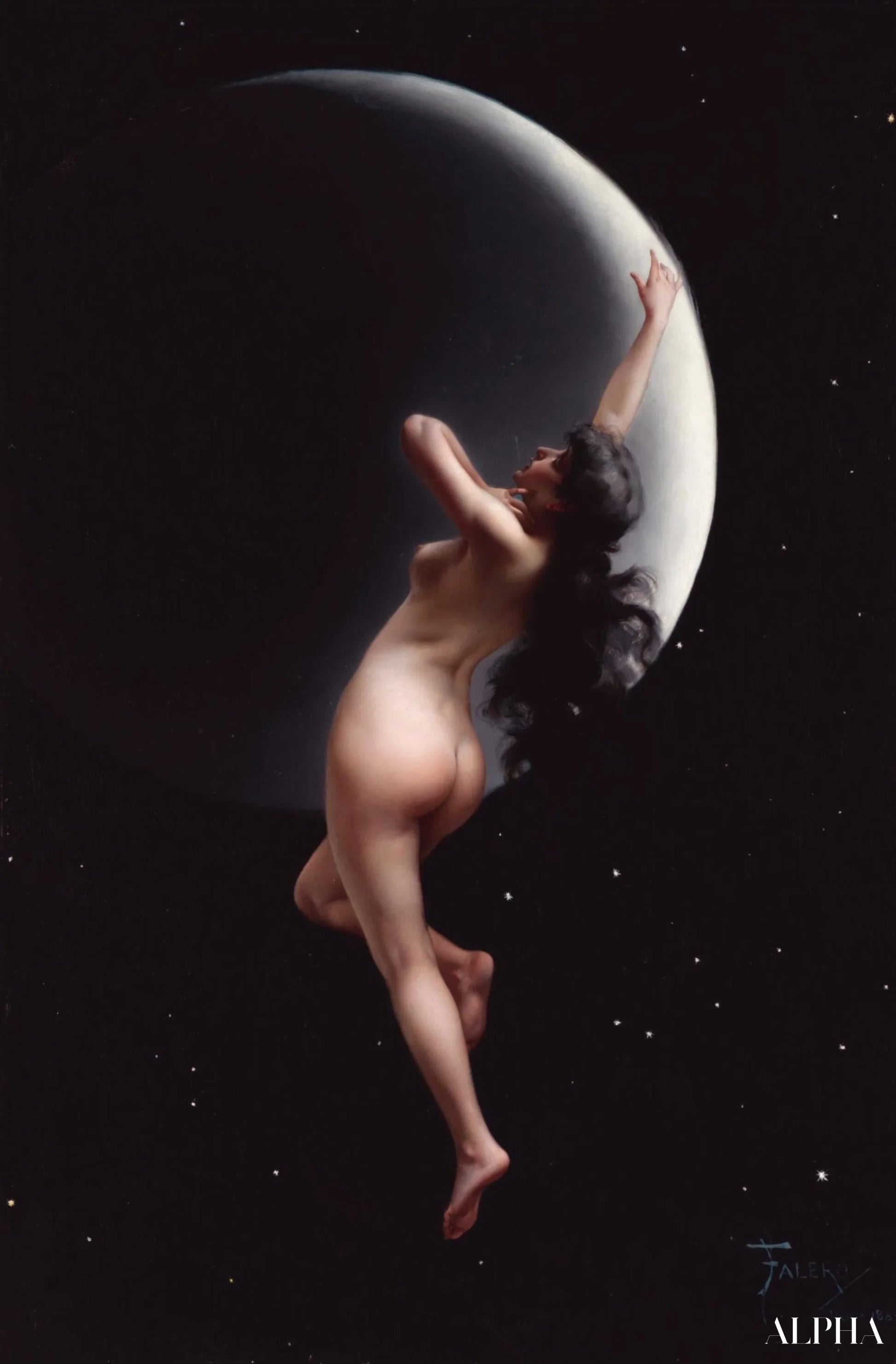 Ninfa della luna - Luis Ricardo Falero - Riproduzioni di quadri e dipinti di alta gamma