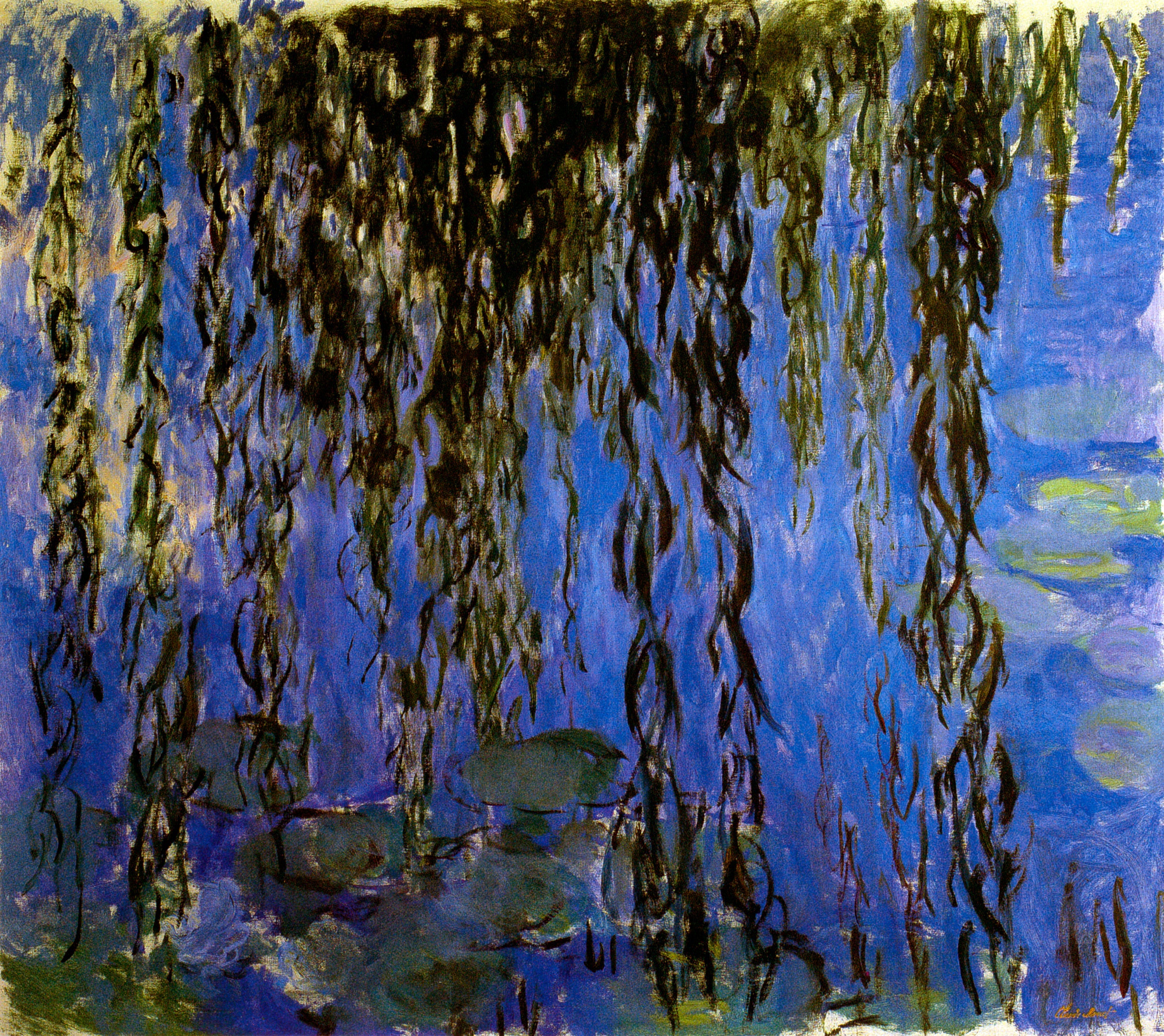 Reproduction du tableau « Nymphéas avec rameaux de saule - Claude Monet » par Alpha Reproduction en peinture à l’huile