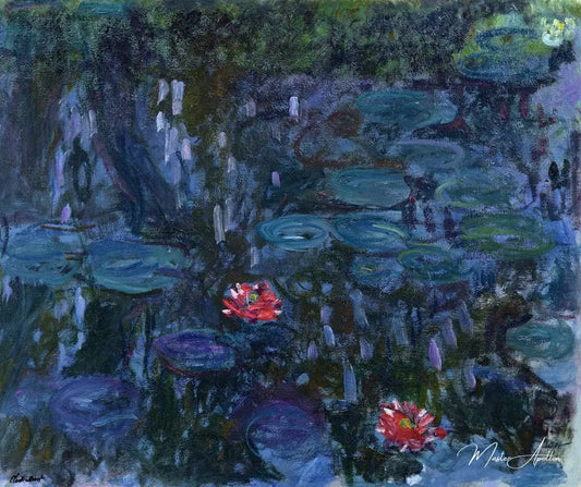 Nymphéas, reflets de saule - Claude Monet - Reproductions de tableaux et peintures haut de gamme