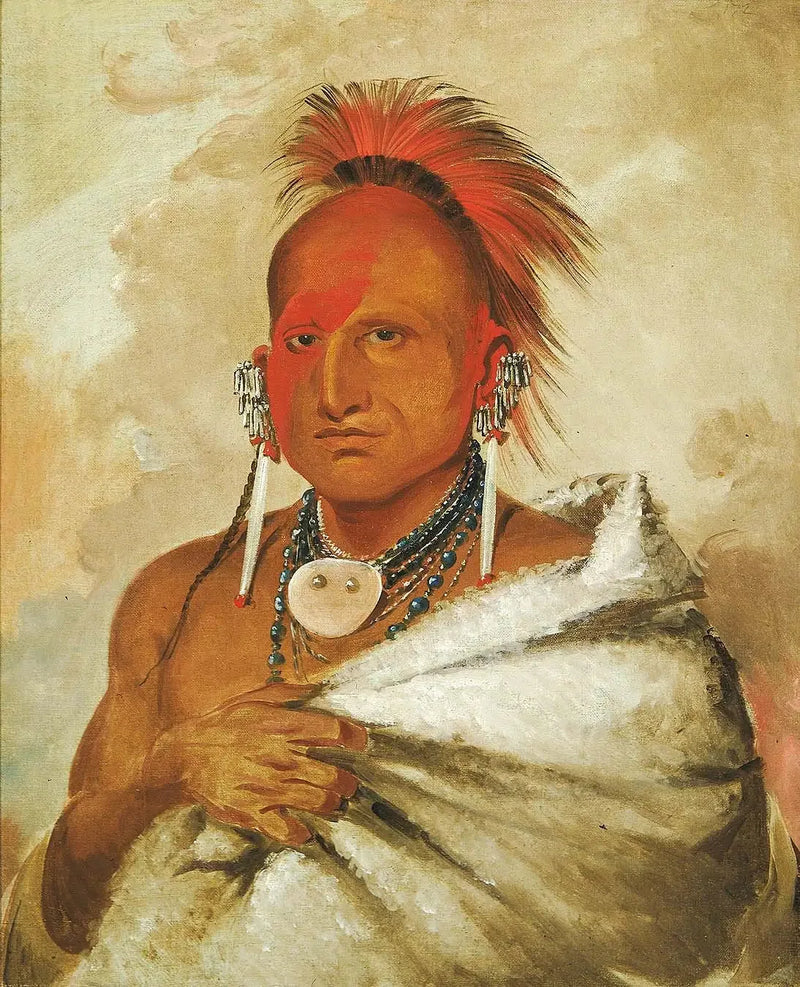 O-rón-gás-see, cacciatore di orsi, un guerriero famoso - George Catlin