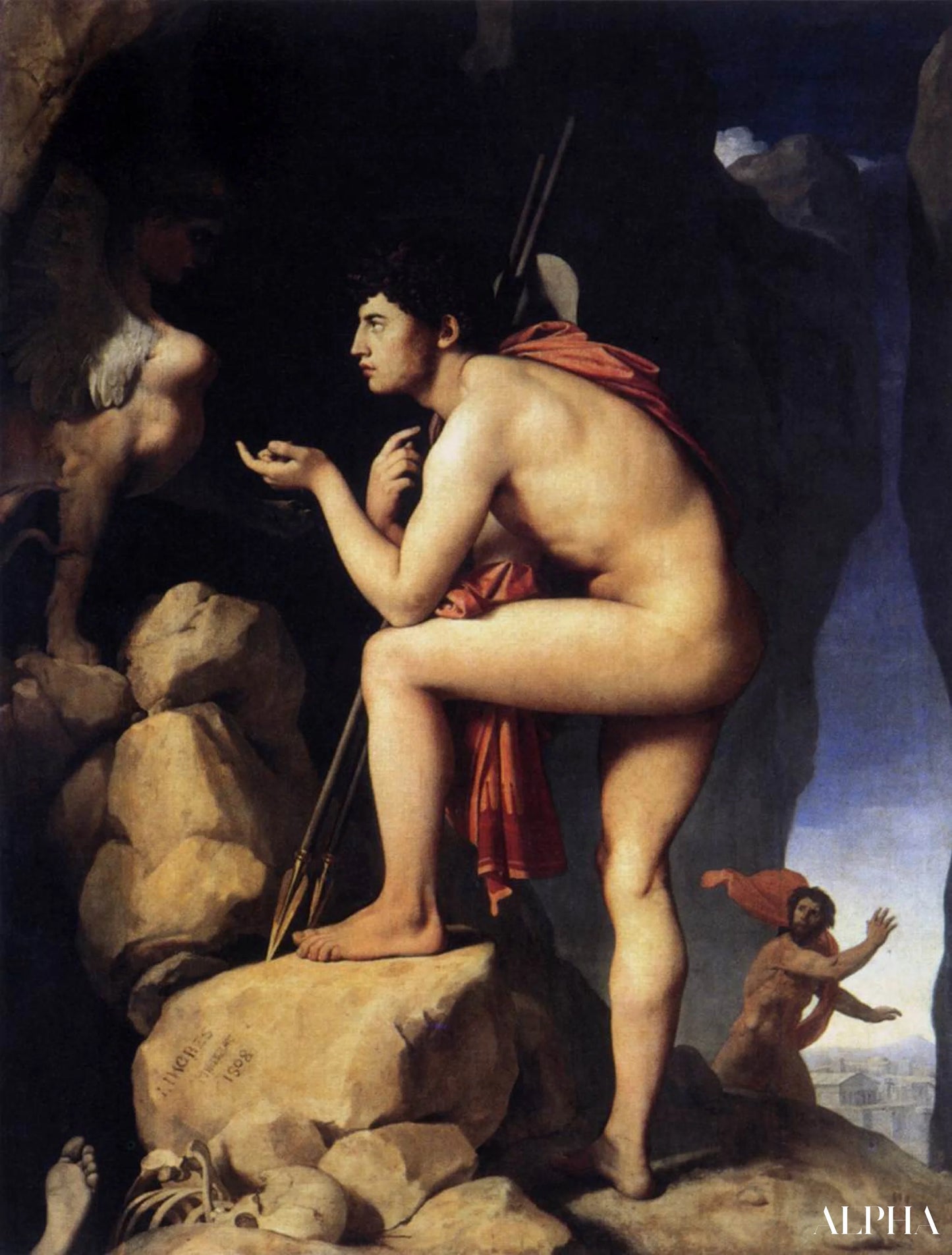 Edipo spiega l'enigma della sfinge - Jean-Auguste-Dominique Ingres - Riproduzioni di quadri e dipinti di alta gamma