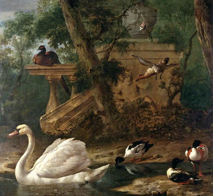 Uccelli in un giardino - Melchior de Hondecoeter