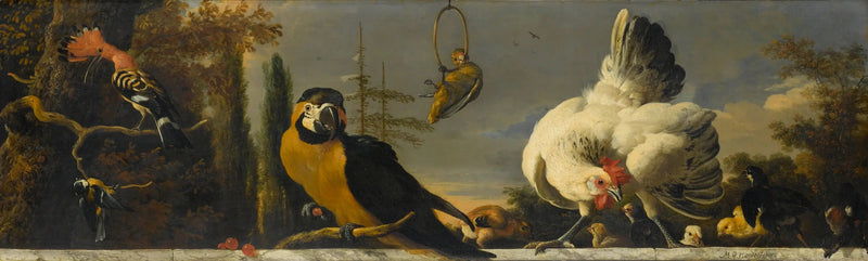 Uccelli su una balaustra - Melchior de Hondecoeter