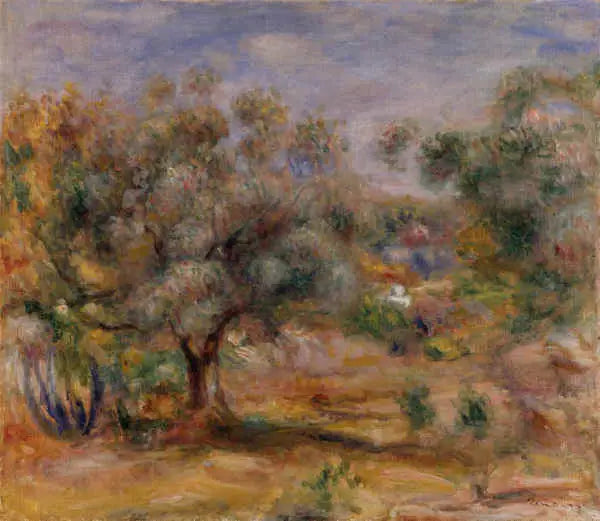 Oliviers dans le jardin des Collettes - Pierre-Auguste Renoir image 1 reproduction artisanale de tableau