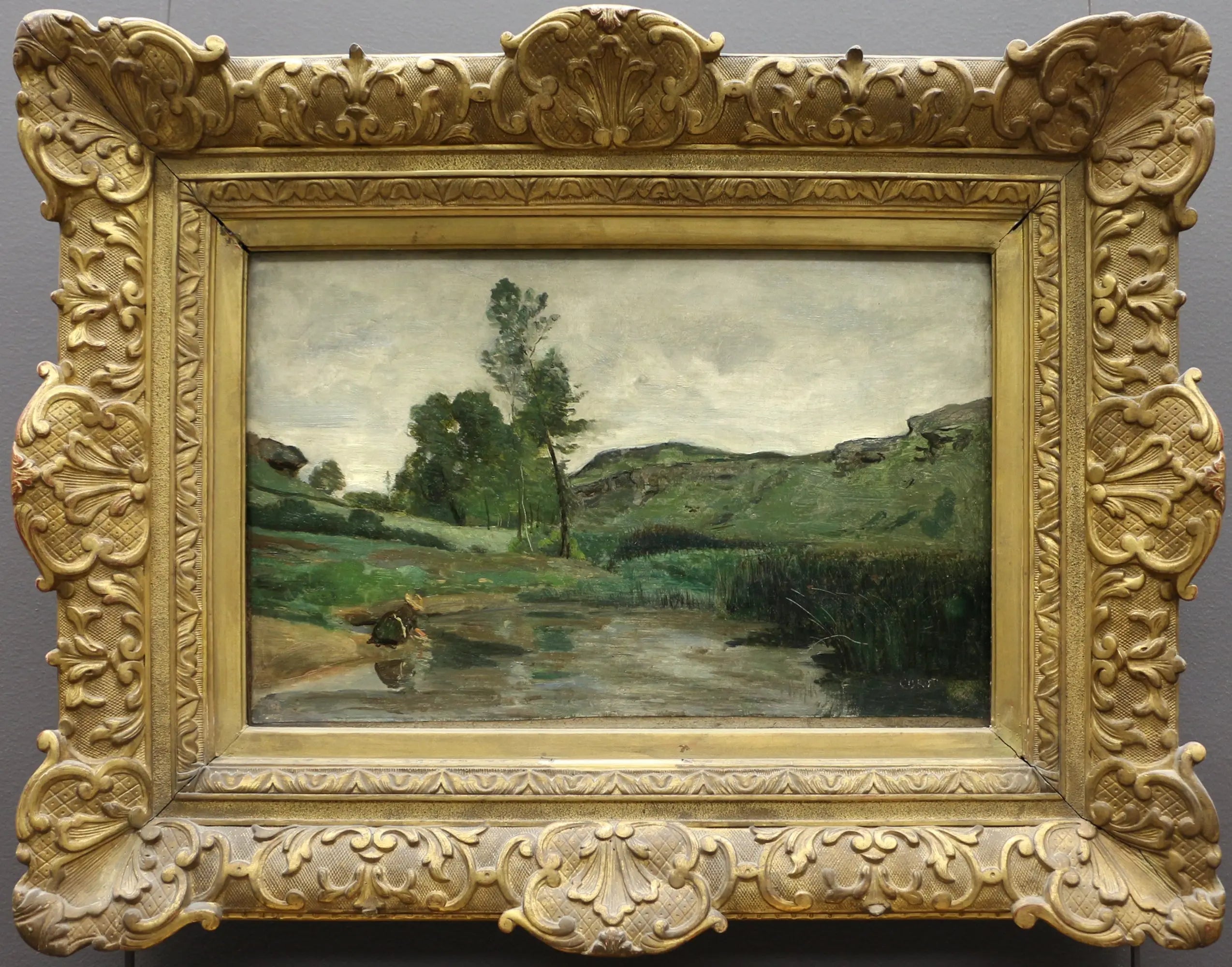 Optevoz. Blanchisseuse au bord de l’eau - Jean-Baptiste Camille Corot - Alpha Reproduction