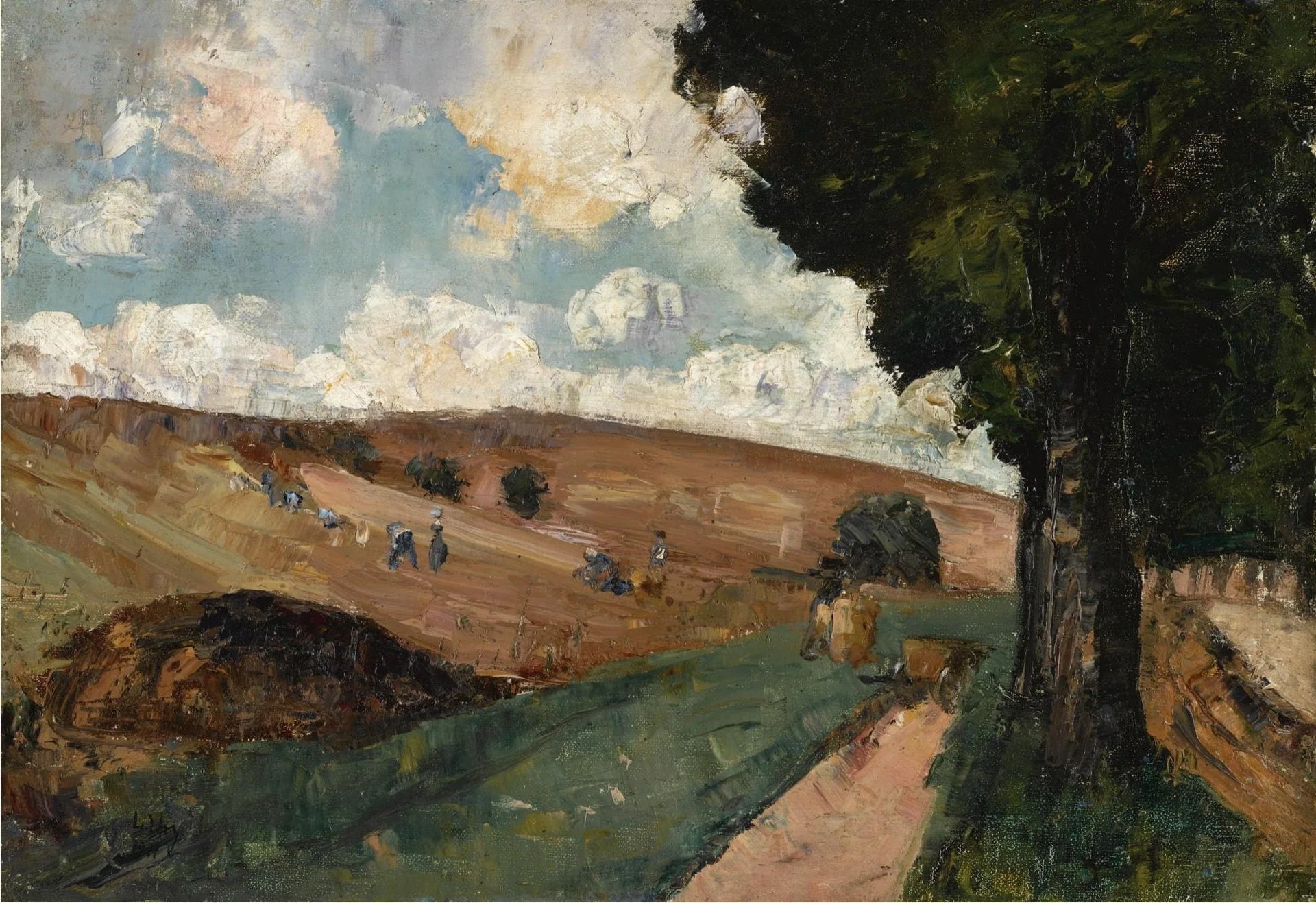 Ouvriers agricoles en Thuringe - Lesser Ury image 1 copie de tableau peinte à la main