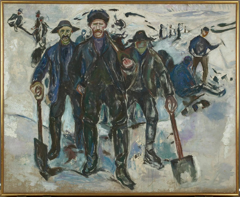 Operai nella neve - Edvard Munch