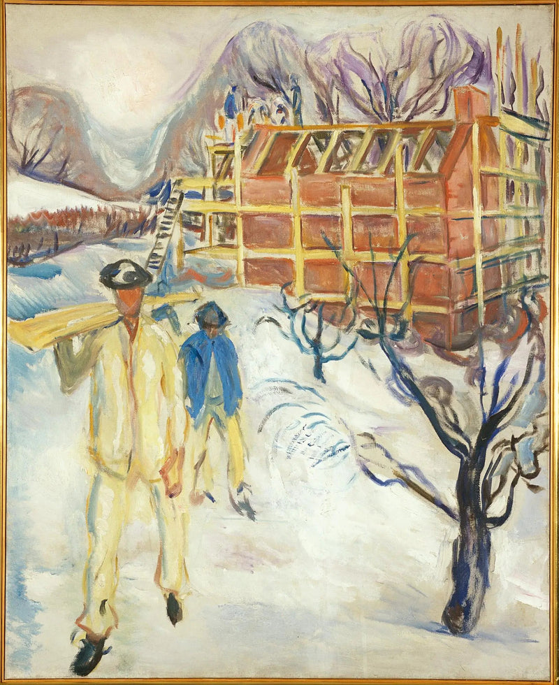 Operai edili nella neve - Edvard Munch
