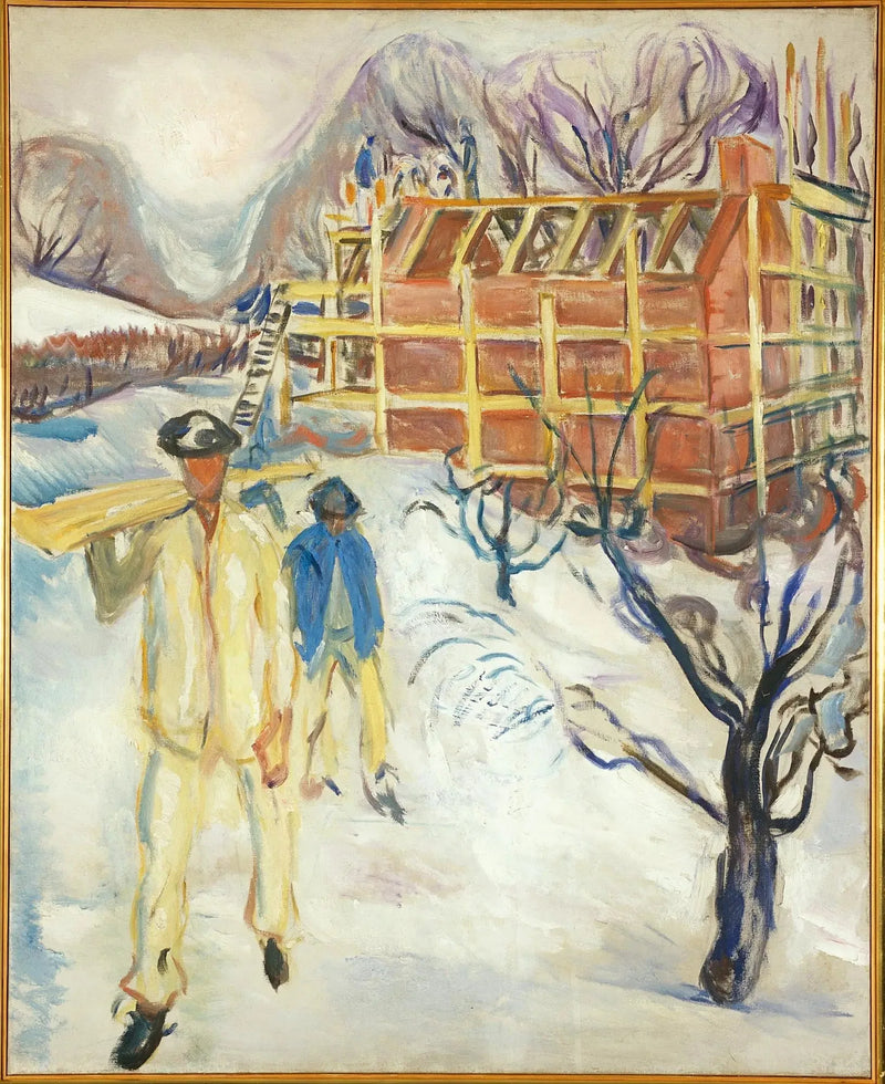 Operai edili nella neve - Edvard Munch