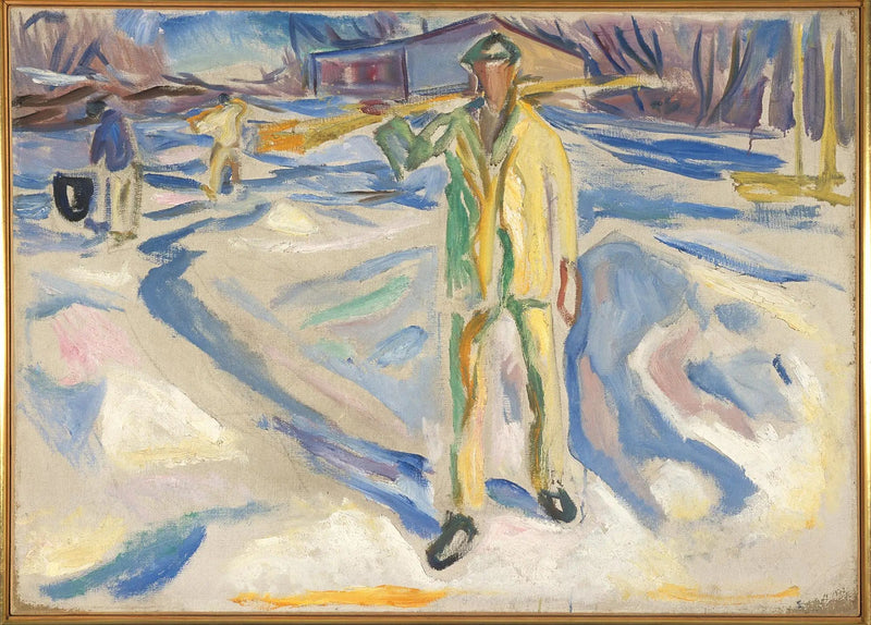 Operai edili nella neve - Edvard Munch