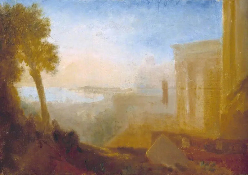 Affacciato sulla costa, con edificio classico - J. M. W. Turner