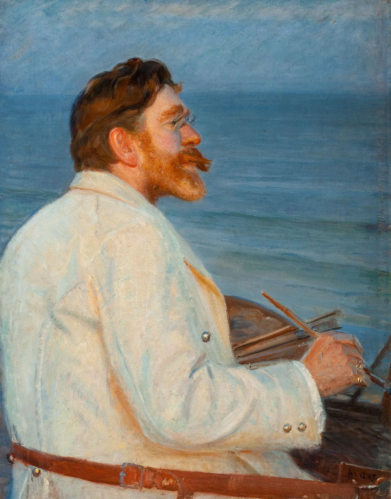PS Dipinto di Kr��yer a Skagen S��nderstrand - Michael Peter Ancher