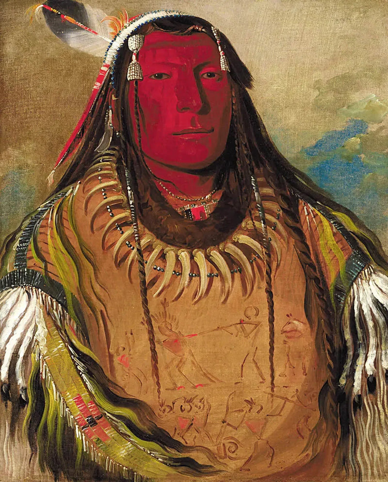 Pa-ris-ka-roópa, Deux corbeaux, un chef - George Catlin