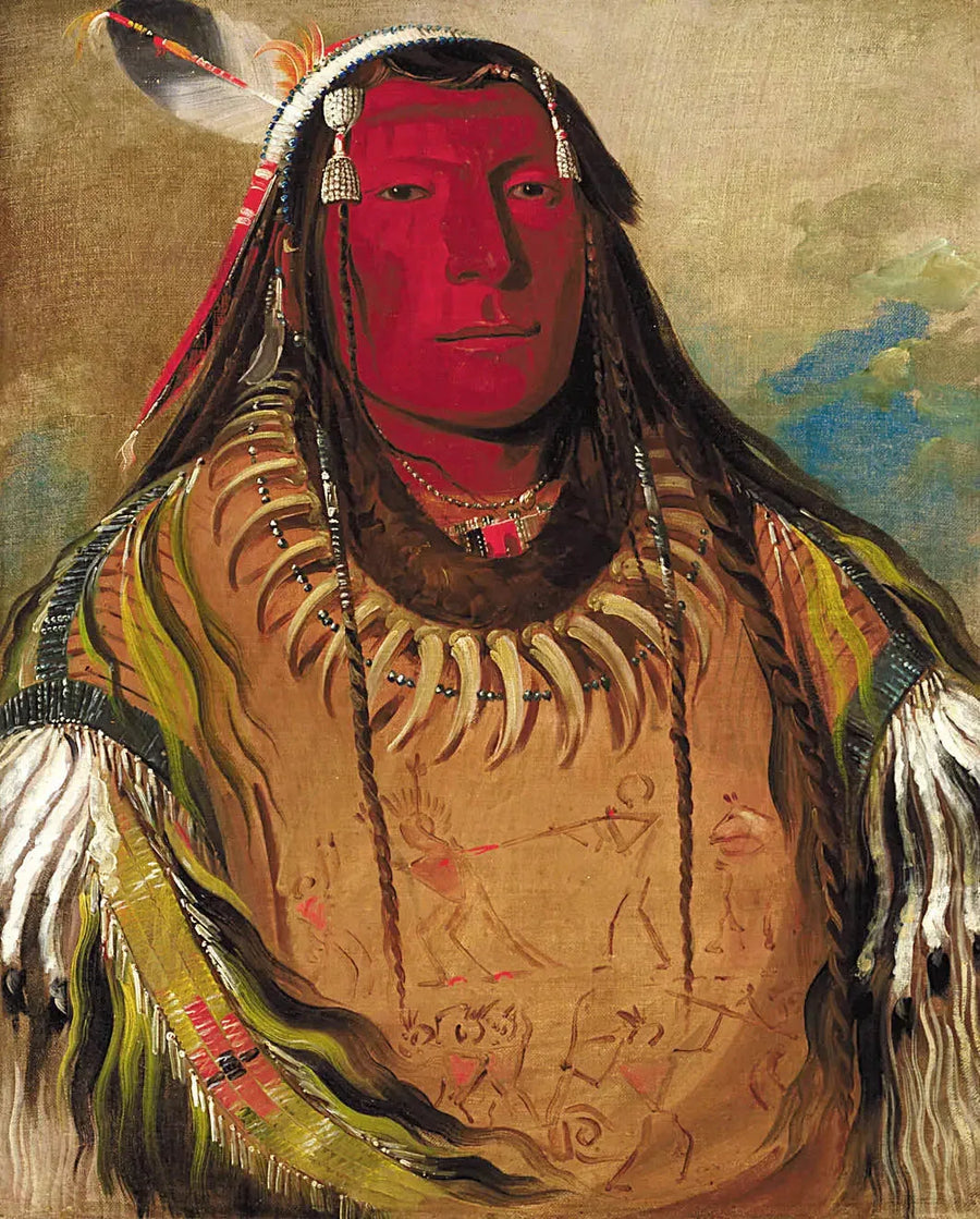 Pa-ris-ka-roópa, Deux corbeaux, un chef - George Catlin