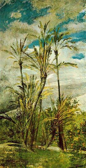Palmiers et orangers. Peinture murale di Falconiera - Giovanni Boldini