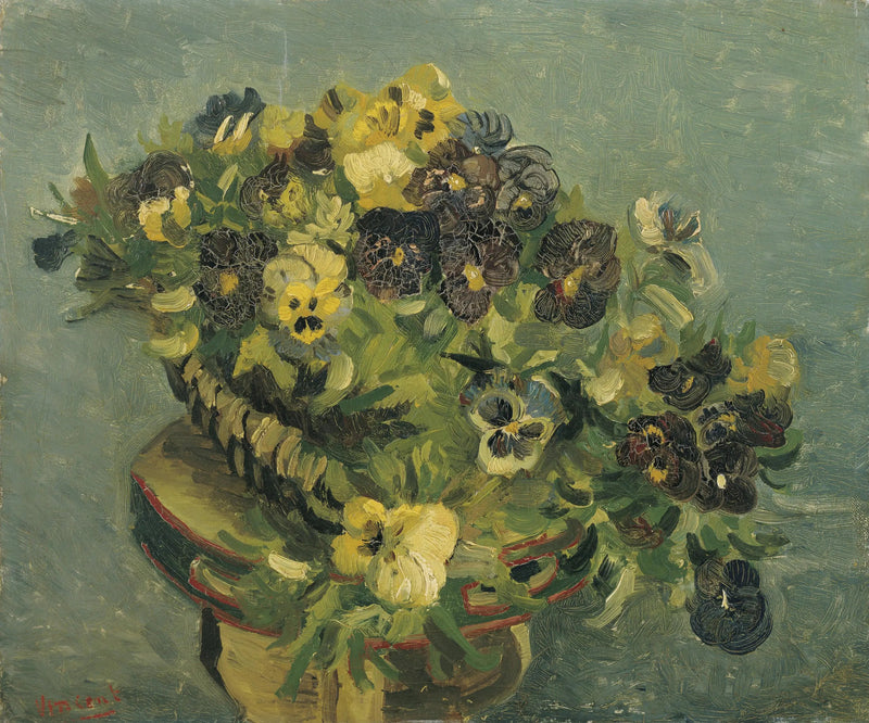 Cesto di violette su un piccolo tavolo - Vincent van Gogh